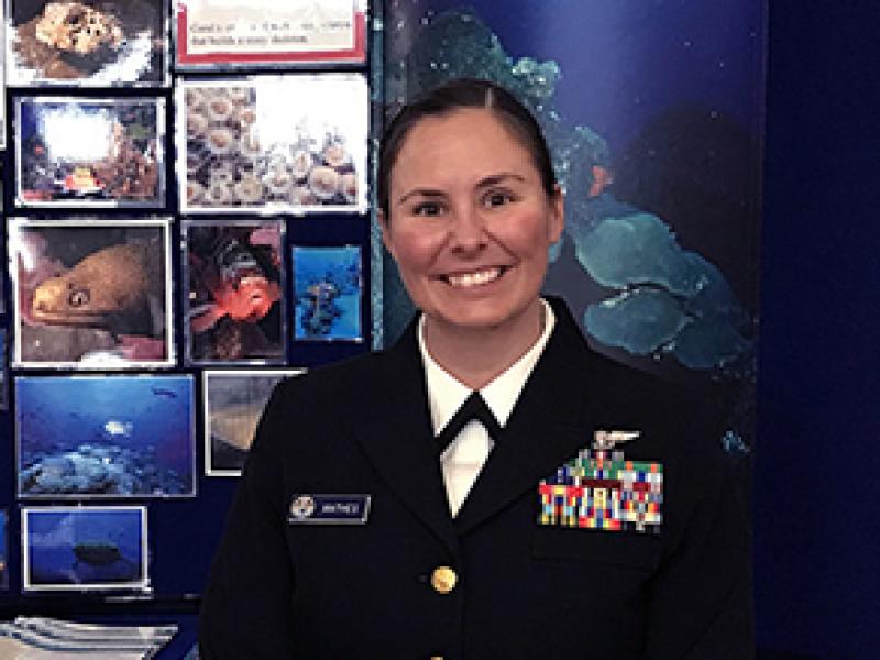 NOAA Corps officer in service dress blue uniform