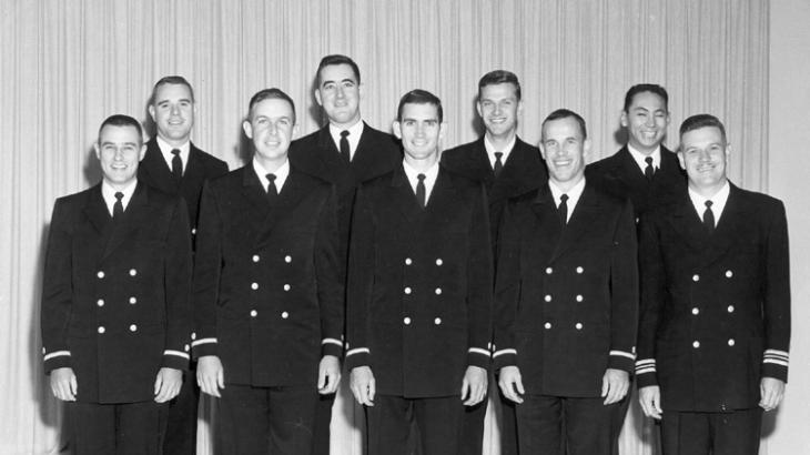 (l to r) Ronald K. Brewer, David L. Hough, Danford A. Moore, Woodrow E. Bliss, Jr., John D. Boon III, Rodger K. Woodruff, Gerald