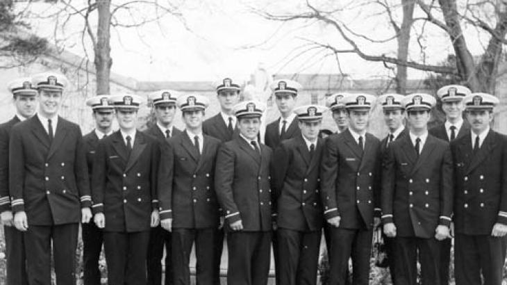 (left to right)1st Row: LT Nortrup, Kurt J. Schnebele, Emerson G. Wood, Glenn E. Freirich,  William M. Rivers, Jr., Nelson M. Fr