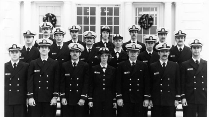 1st Row: (l to r) Donald R. Rice, Barry E. Merritt, David M. Goodrich, Jeanmarie F. Bailey, George E. Leigh, George A. Baisely, 