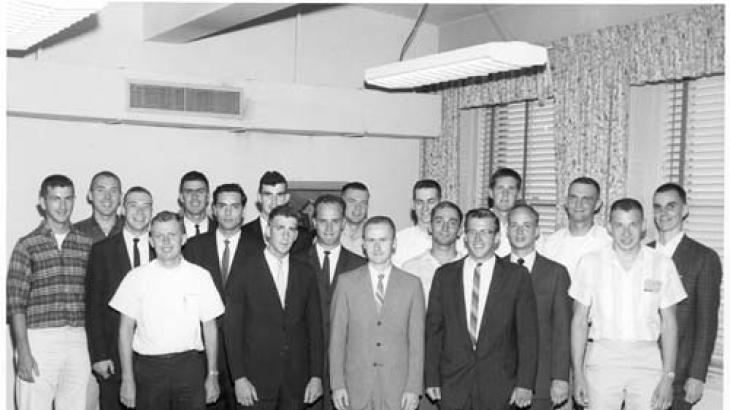 (left to right) Richard P. Williamson, Richard A. Rader, Allan Jenks, Stanley J. Ruden, Frank H. Branca, Bruce L. McCartney, Dav