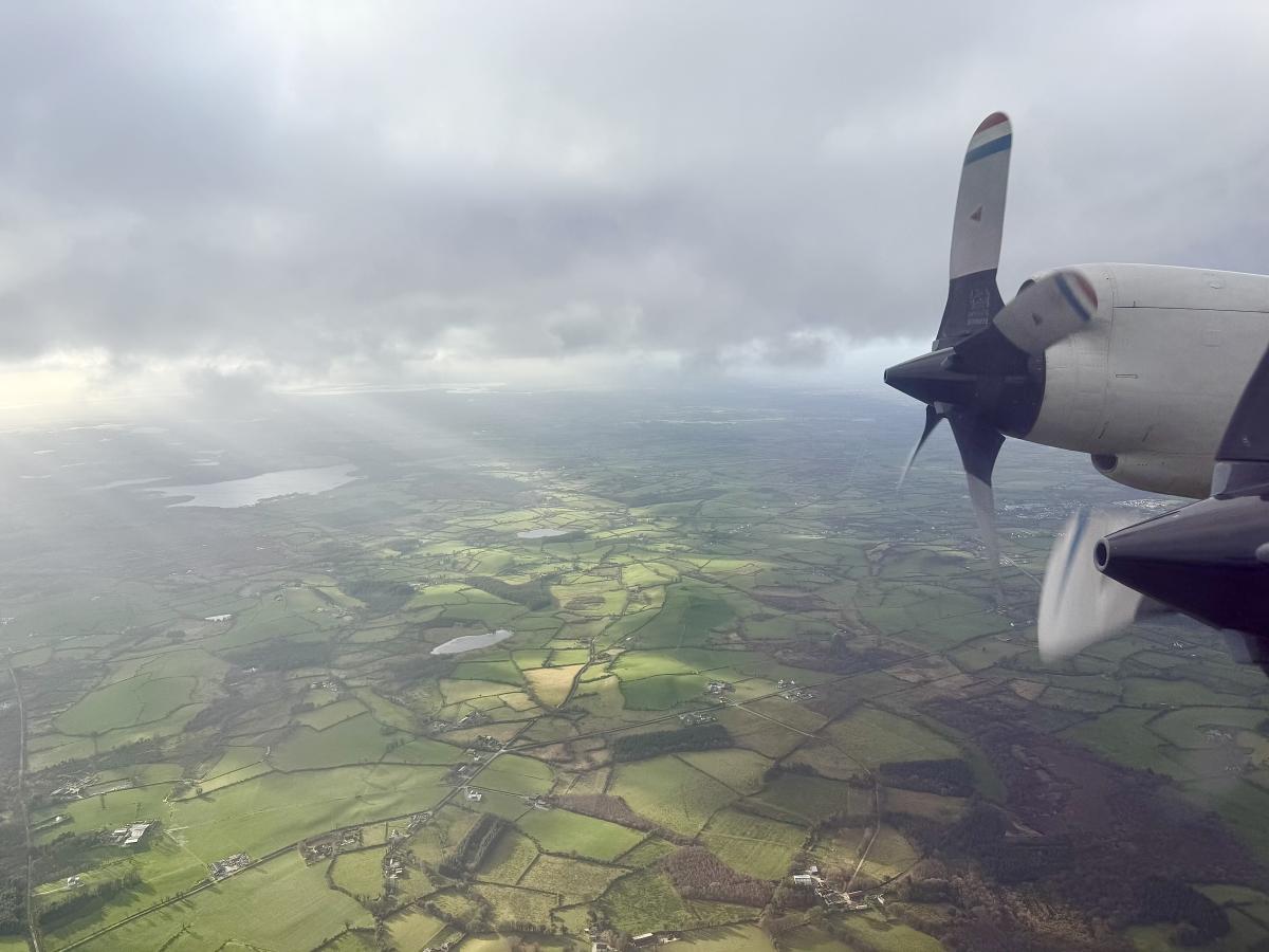 Ireland as seen from the window of a NOAA Lockheed WP-3D Orion aircraft