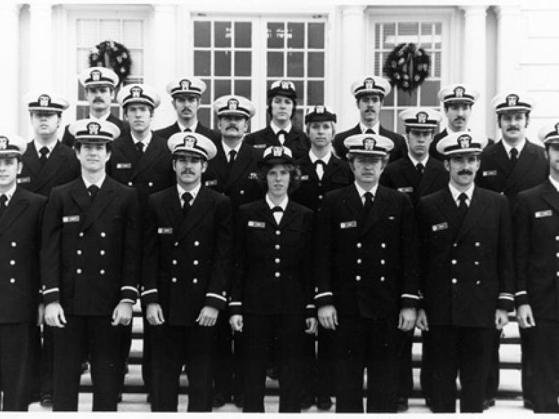 1st Row: (l to r) Donald R. Rice, Barry E. Merritt, David M. Goodrich, Jeanmarie F. Bailey, George E. Leigh, George A. Baisely, 