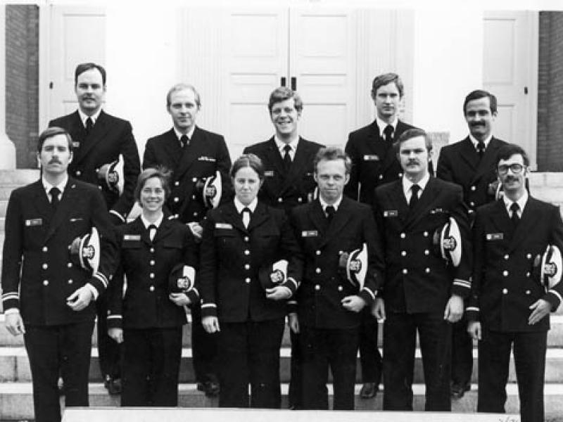 Front Row: (left to right) David Waltz, Karin Lerch, Susan Ludwig, Walter Latimer, Lee Doering, Steve Snyder Back Row: David Min