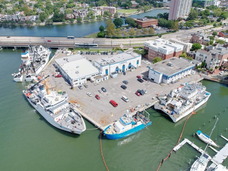 Aerial view of NOAA Marine Operations Center-Atlantic in Norfolk, Virginia