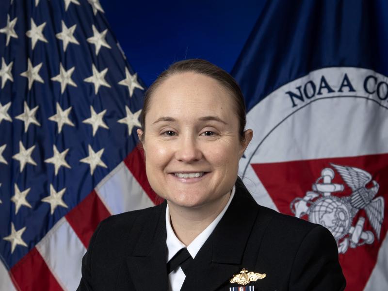 Official photo of Rear Admiral Lower Half Amanda Goeller