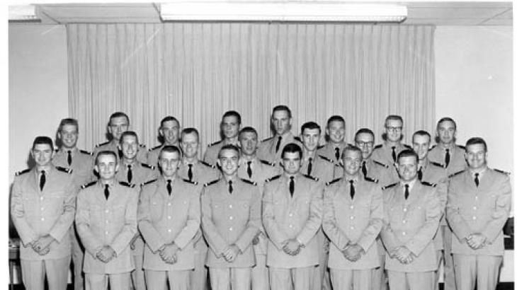 (left to right) Back Row: Peter M. Schidrich, Robert H. Leininger, David Van Weele, Conrad E. Huss,  Joseph W. Dropp, Lindle E. 