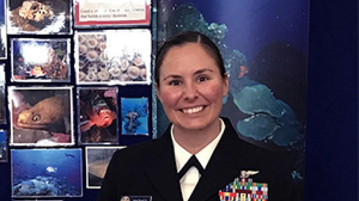 NOAA Corps officer in service dress blue uniform