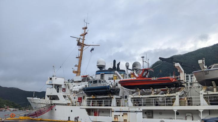 NOAA Ship Rainier at the dock in Pago Pago, American Samoa