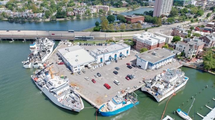 Aerial view of NOAA Marine Operations Center-Atlantic in Norfolk, Virginia