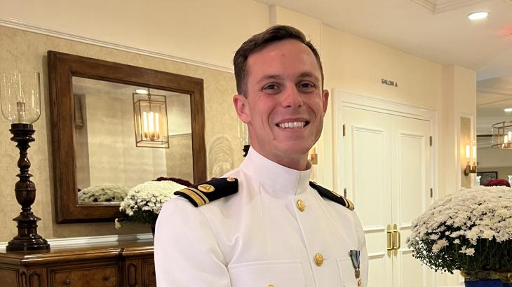 LTJG Tim Montera in his dress whites