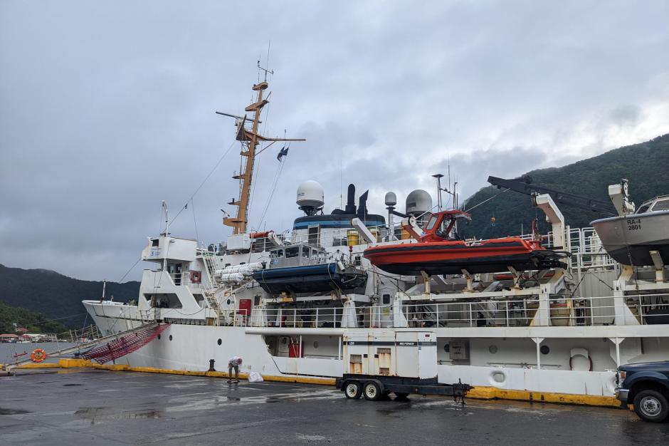 NOAA Ship Rainier at the dock in Pago Pago, American Samoa