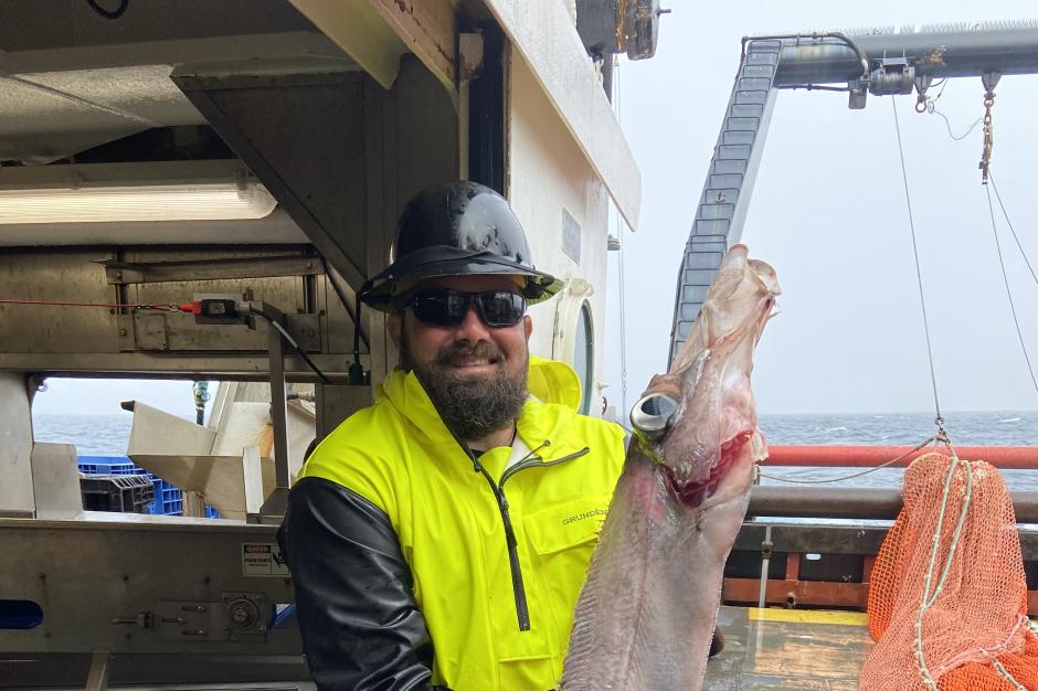 Matt McFarland holding a large fish.