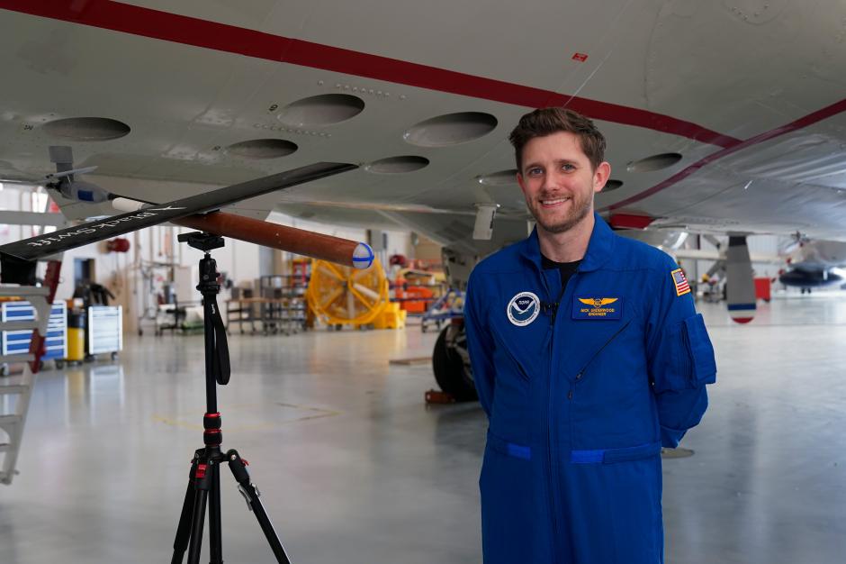 NOAA Programs and Integration Engineer Nick Underwood in his flight suit